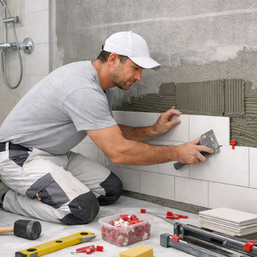 Symbole graphique évoquant des projets de rénovation et de transformation de salles de bain  à Verchères